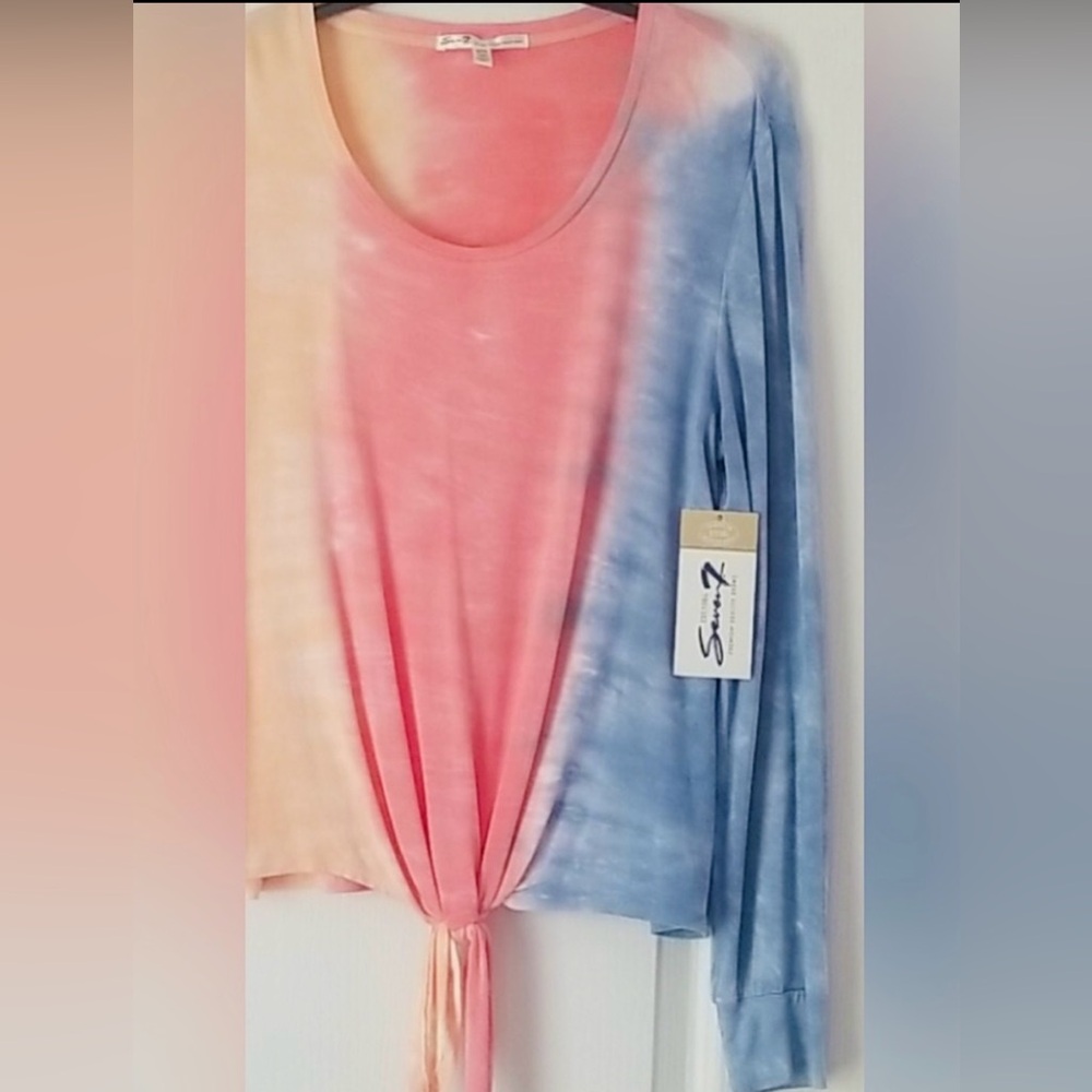 🆕🔥SEVEN7 SUPER SOFT&CHIC&STYLISH TIE DYE KNOT LONG SLEEVE SHIRT NWT!! BUNDLE🆙 - Picture 3 of 4
